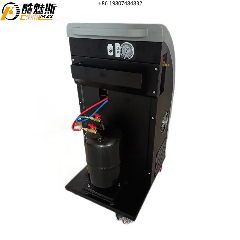 Auto Repair Shop Kitchener - เครื่องเติมน้ำยาแอร์อัตโนมัติเต็มรูปแบบสำหรับร้านซ่อมรถยนต์ Coolmax Automotive Portable R134a AC